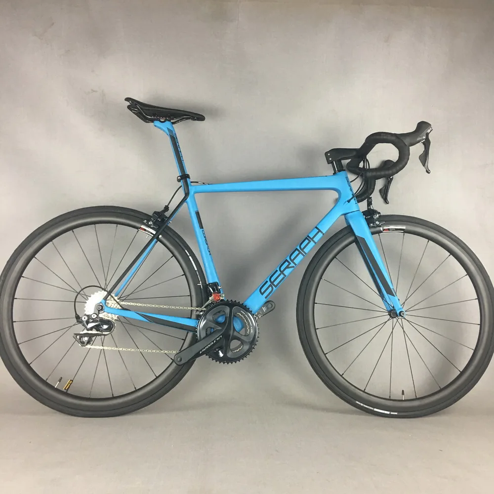 Best 2019 Blue paint seraph brand complete bike SH1MANO R8000 groupset with 22 speed 700*25C tire complete carbon road  bicycle FM686 2