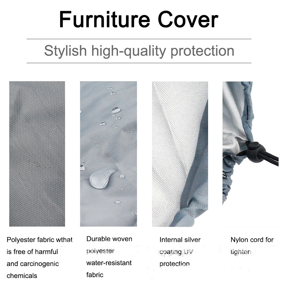 

Sun Chair Cover Waterproof Outdoor Stacking Chair Cover Garden Patio Snow Protection Chairs Furniture Dropship item
