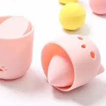 1 шт. милый мини косметический пуф коробка для хранения Силиконовый водонепроницаемый пуф для макияжа держатель порошковый спонж чехол