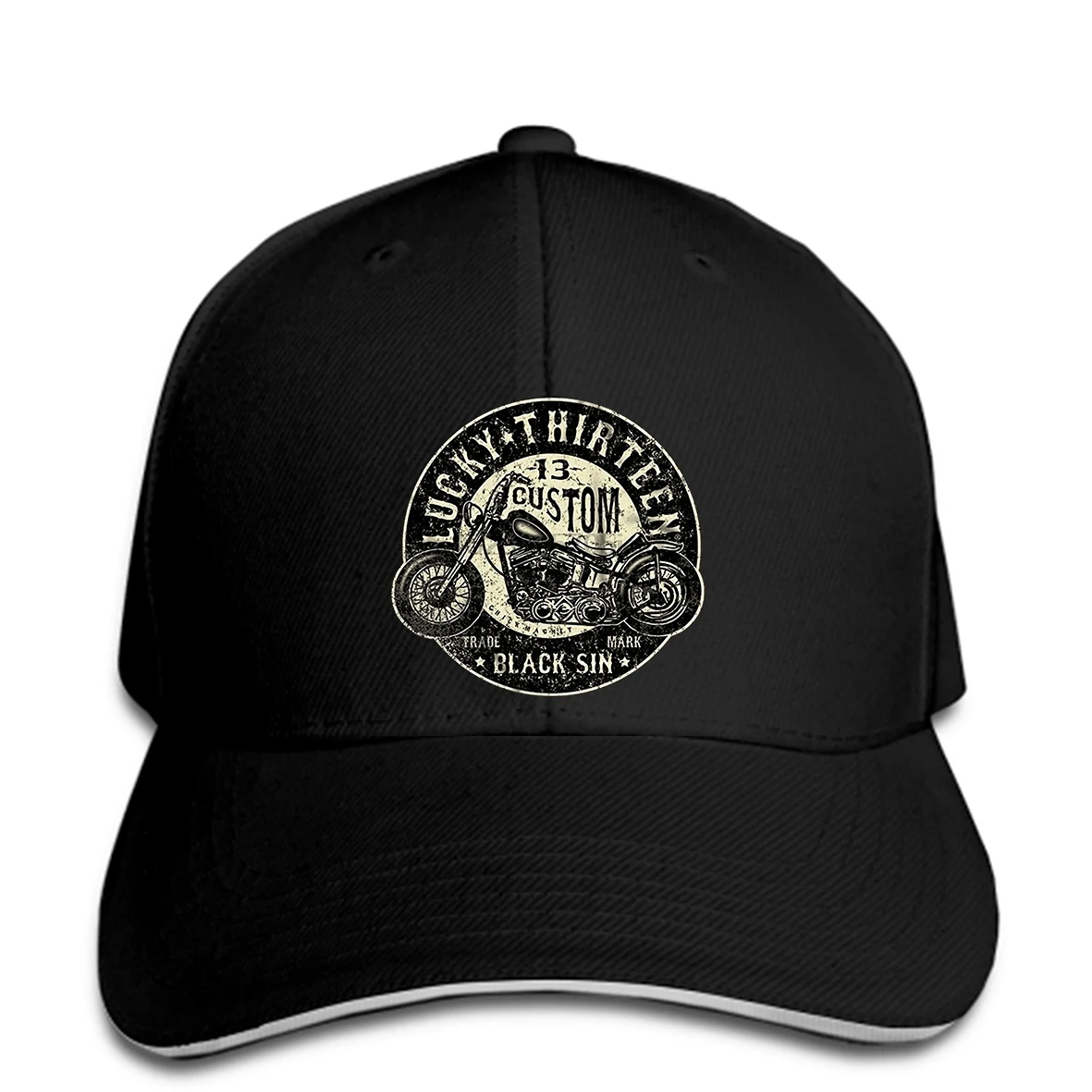 New Arrival MaleCasual Boy Baseball cap Discounts Men Lucky 13 Apparel Black Sin Black snapback hat Peaked