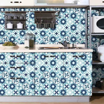 

Waterproof PVC 3D Retro Pattern Tile Sticker Kitchen Floor Wall Vinyl Tile Stickers Home Decor TV Sofa Mural Wall Art