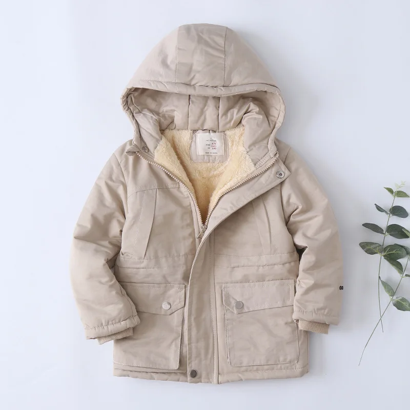 

Lm-19071 Childrenswear CHILDREN'S Cotton Wear Brushed And Thick Lettered Embroidered Hooded BOY'S Cotton Jackets 2019 New Style