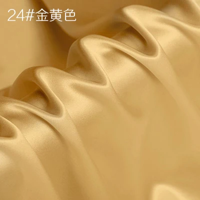 24 Шелк тутового шелкопряда креп атласная ткань для платья Cheongsam ширина 114 см одежда ткань для DIY шитья 90 чистый цвет горячая распродажа - Цвет: 24