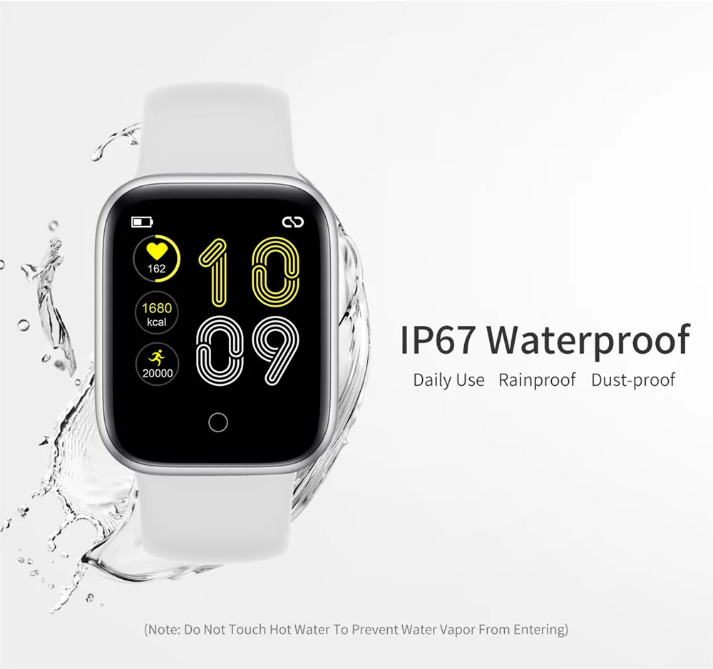 NY07 Смарт-часы sms вызов напоминание о частоте пульса монитор кровяного давления IP67 Водонепроницаемый для Apple Android Мужские Женские умные часы