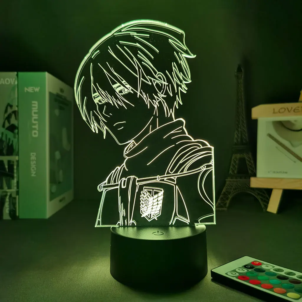 star night light Anime Light Attack on Titan 4 Mikasa Ackerman led lamp Led Panel Lights Anime Figure Table Lamp For Bedroom star night light