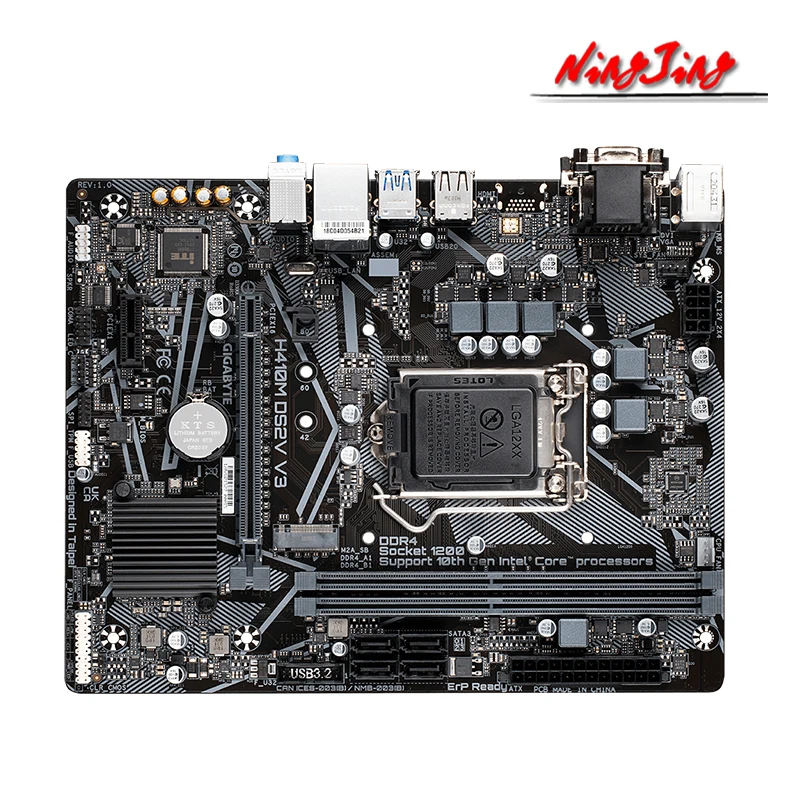 latest motherboard for desktop Gigabyte H410M DS2V V3 (rev. 1.0)  Intel H510 DDR4 USB3.2 Micro-ATX New 64G Double Channel Support 10 gen 1200 CPU Motherboard cheap motherboard for pc