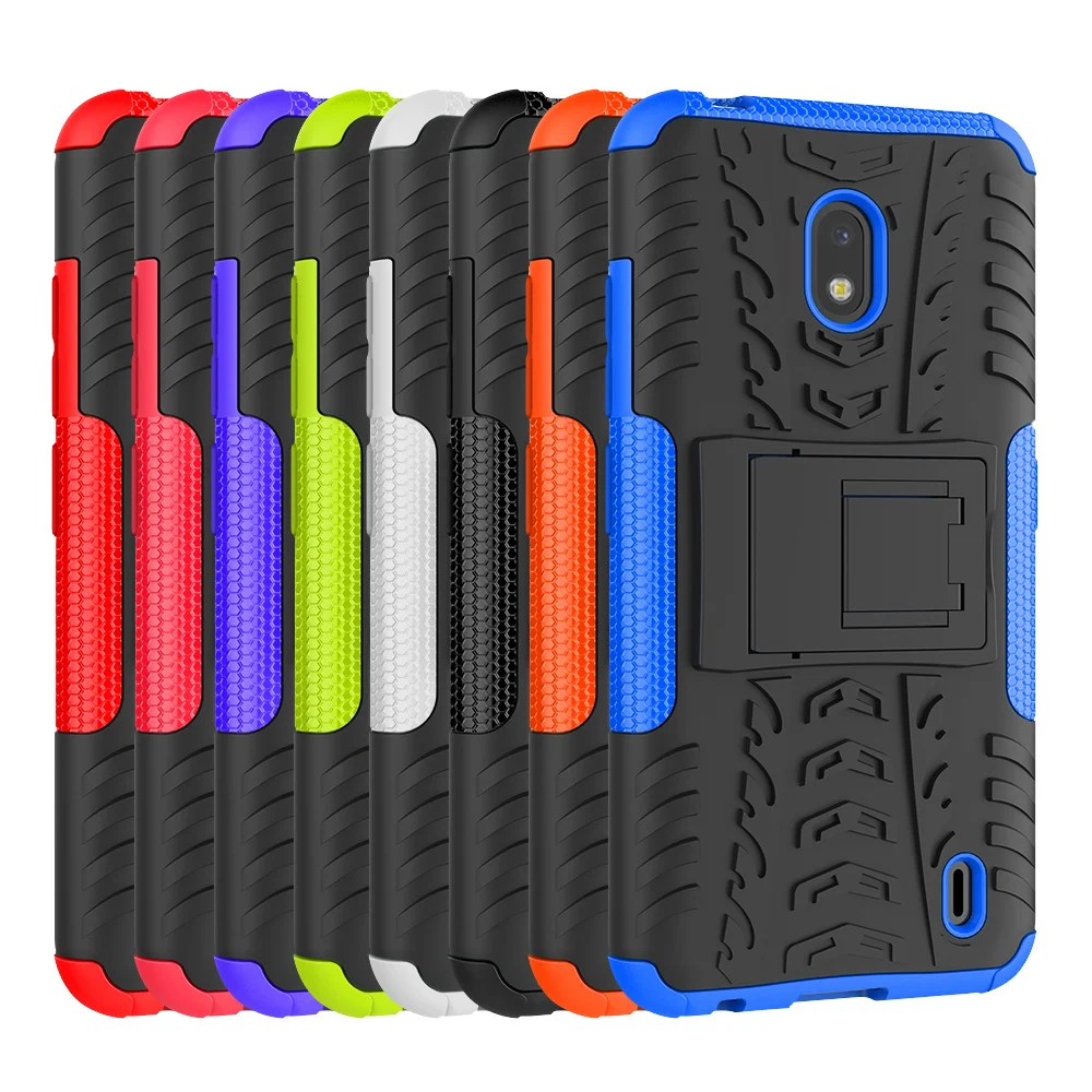 Для Nokia 2,2/3,2/4,2 Футляр Пластик Мягкий силиконовый гибридный бронированная подставка ПК+ ТПУ повышенной прочности и защищенности противоударный с откидывающейся крышки