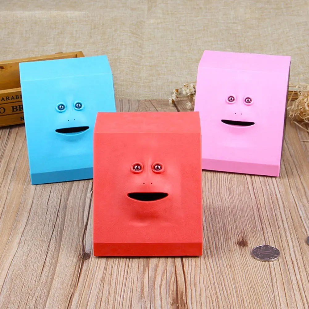 Face Money Eating Coin Bank Battery Powered Saving Box Kids Toys Gifts AC889