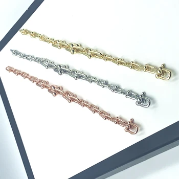 

Hot Fashion 1: 1 Original Brand S925 Sterling Silver High Quality U-Shape Bracelet Ladies Jewelry Birthday Valentine Gift