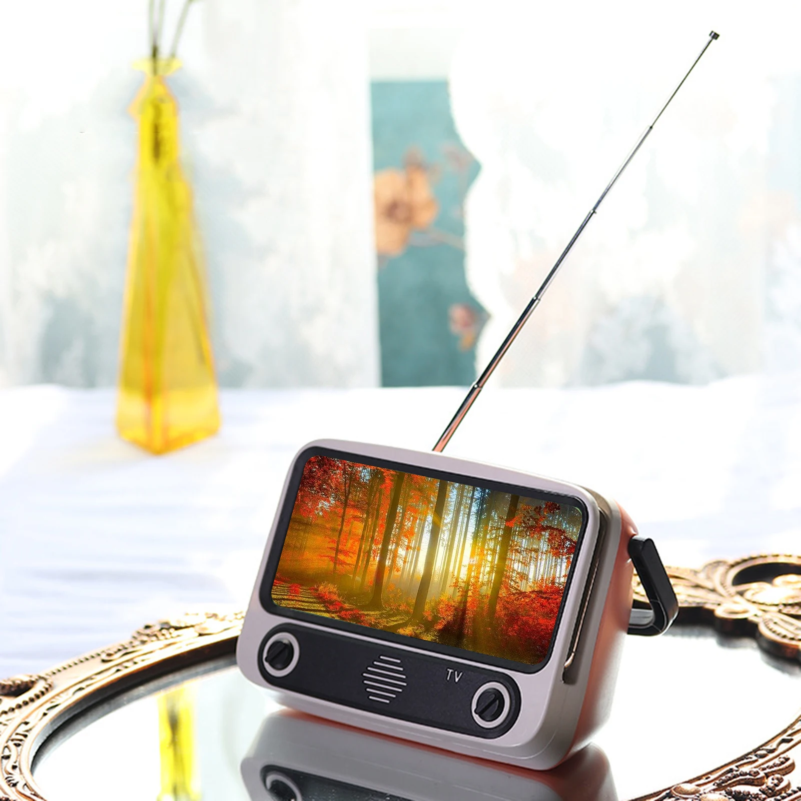 3 In 1 Wireless Retro Tv Mini Portable Bluetooth Speaker Mobile Phone Holder Stand Speaker Retro Photo Frame Girl Gift - Holders & Stands - AliExpress