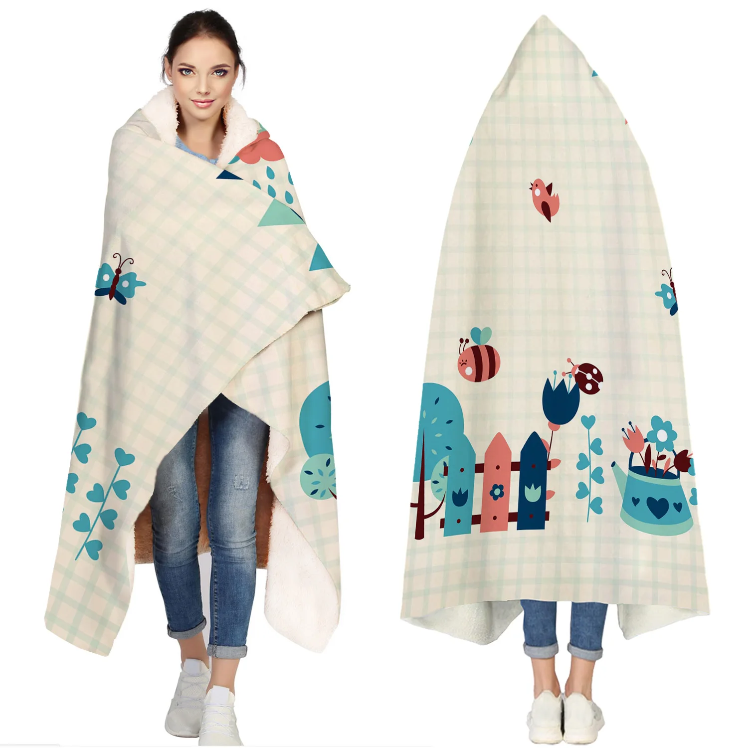 

Nordic Cartoon Geometic Blanket for Couch Bed Animal Cobertor Para Inverno