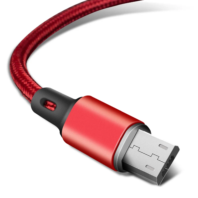 Red For Micro usb IONCT микро USB кабель 3A быстрой зарядки передачи данных Microusb провод для Samsung Xiaomi Android мобильный телефон, кабель Micro зарядное устройство USB - Цвет: Red For Micro usb