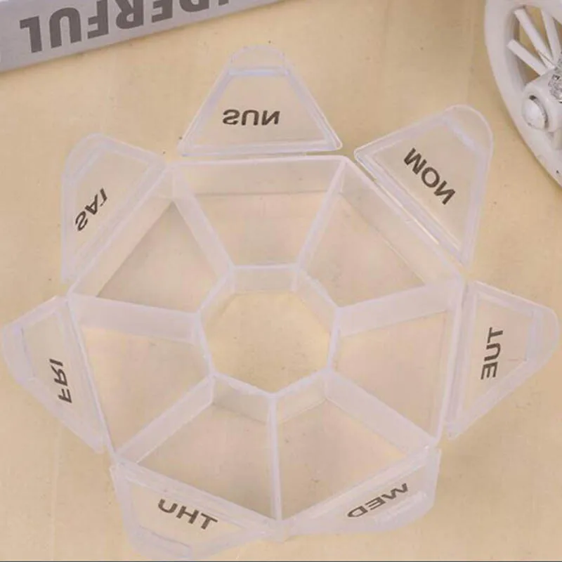 1 PC 7 Days Weekly Container Case Pill Box Splitters Pill Medicine Box Holder Organizer