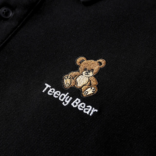 Lyprerazy Summer Teedy Bear Embroidery Polo Shirt