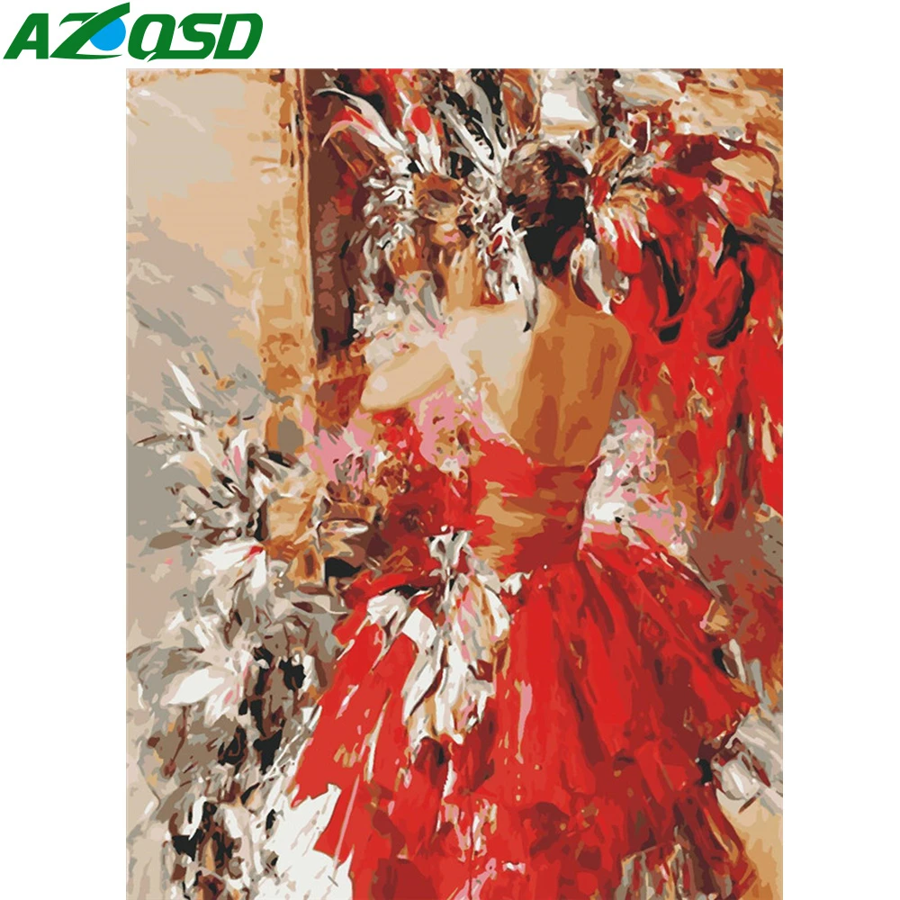 

AZQSD 40x50cm DIY Paint By Numbers For Adults Portrait Oil Painting By Numbers Canvas Painting Kits Home Decoration