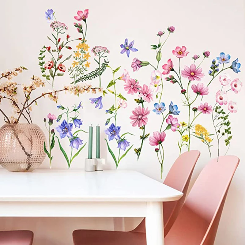 Flower Grass Wall Stickers Art Decal Mural Background DIY Decor Home Decoration Kid Sticker 35x50CM | Дом и сад