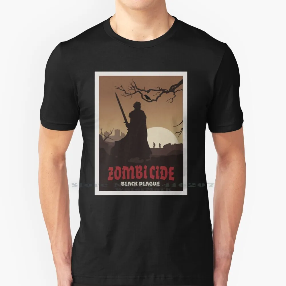 Zombicide Black Plague Board Game-Minimalista Travel Poster Style - Gaming Art T Shirt 100% Puro Cotone Zombicide Black Plague
