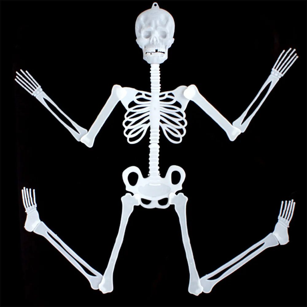 Новейший страшный фосфоресцирующий скелет для Хэллоуина, вечерние украшения, светящийся череп, Принадлежности для бара, сцены, скелет, светящийся кулон D30813