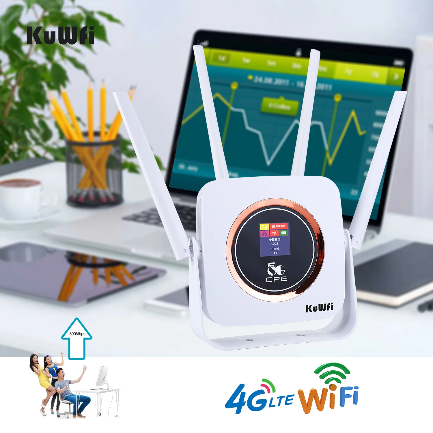 Высокоскоростной 4G LTE маршрутизатор KuWFi CAT6 сим карта Wi Fi беспроводной модем CPE WiFi с