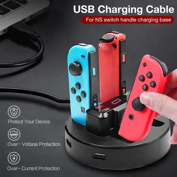 

Gamepad Charging Stand 4 In 1 Charger with USB Cable Charging Dock Fast Charging with 2 Usb Interface for NS Switch