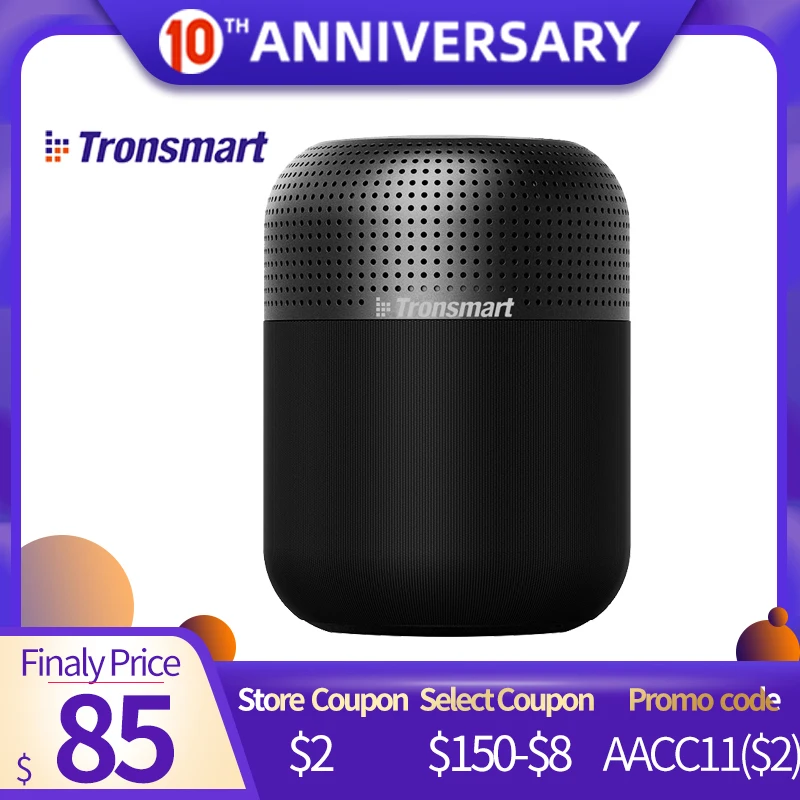 【Free headset】 Tronsmart T6 Max NFC 60 Вт TWS Bluetooth динамик 360 стерео звук домашний кинотеатр