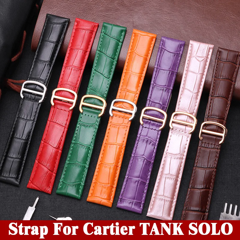

Watch Band For Cartier TANk SOLO RONDE DE Crocodile Wristband Men Women Watch Strap Watch Accessories Watch Bracelet Belt Chain