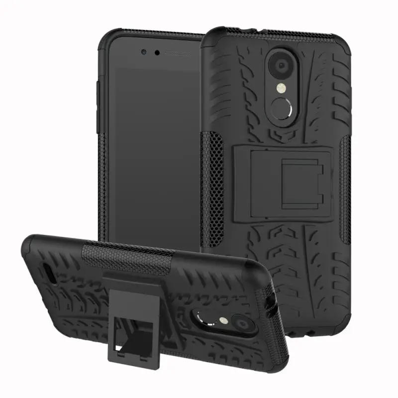 Сверхмощная Защитная обшивка чехол для LG K8 K10 2018 задняя крышка силикон + PC 2 в 1