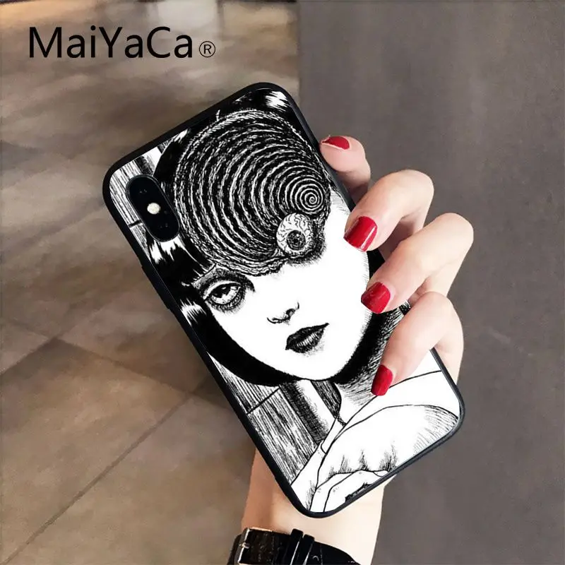 MaiYaCa Junji Ito Tees Horror TPU Мягкий силиконовый чехол для телефона iPhone 8 7 6S Plus X XS MAX 5 5S SE XR 10 Чехол - Цвет: A7