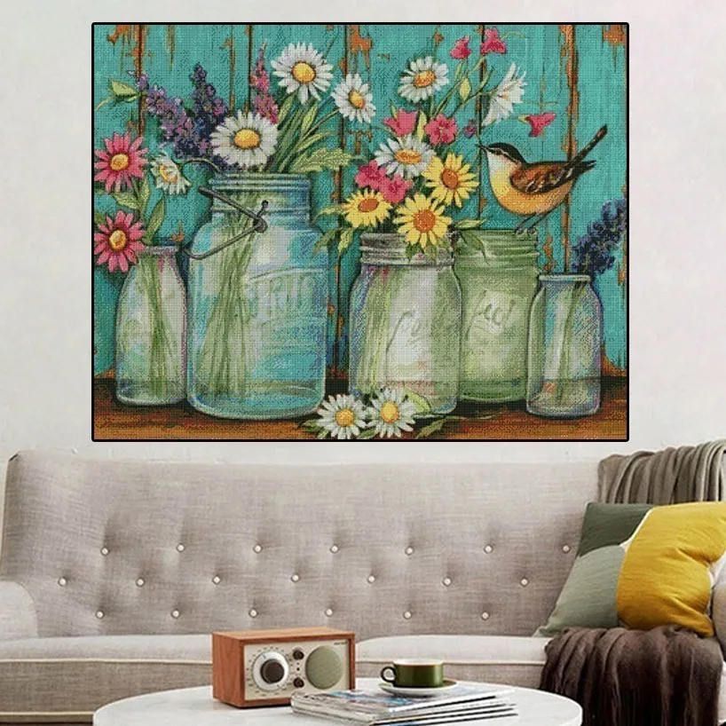 Miaodu Алмазная Цветочная Мозаика DIY Алмазная картина вышивка крестиком птичка для домашнего декора картина Стразы Полный квадратный подарок ручной работы