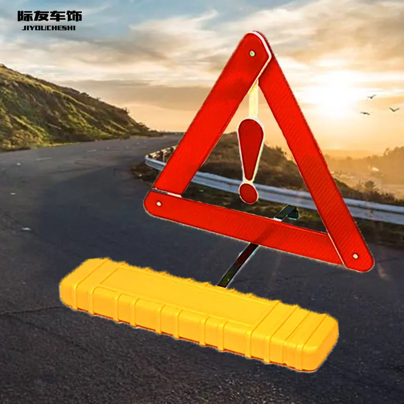 

Automotive Warning Triangle New Traffic Annual Inspection Required Tripod Reflective Logo Warning Sign Wholesale