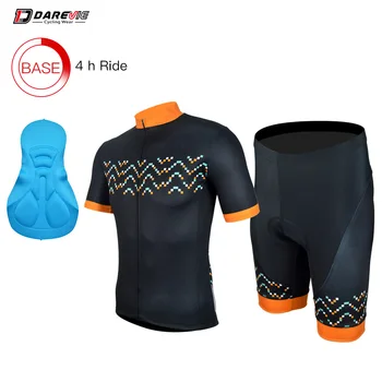 

Darevie Cycling Clothing Set Pro Cycling Suit Team Biking Uniform Breathable Cycling Jersey Shockproof Cycling Bib Shorts Pad