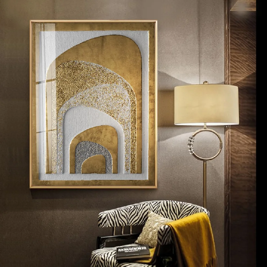 

Nordic Luxury Gold Abstract Texture Canvas Painting Modular Print Picture Modern Home For Living Bedroom Decor Wall Art Poster