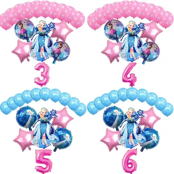 

16Pcs/Set Elsa&Anna Princess Ballons Theme Birthday Party Balloon 32inch Balloons Number Decoration Wedding globos High Quality