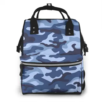 

Mummy Maternity Nappy Bag Military Camouflage Blue Pattern Large Capacity Nappy Bag Travel Backpack Nursing Bag for Baby Care