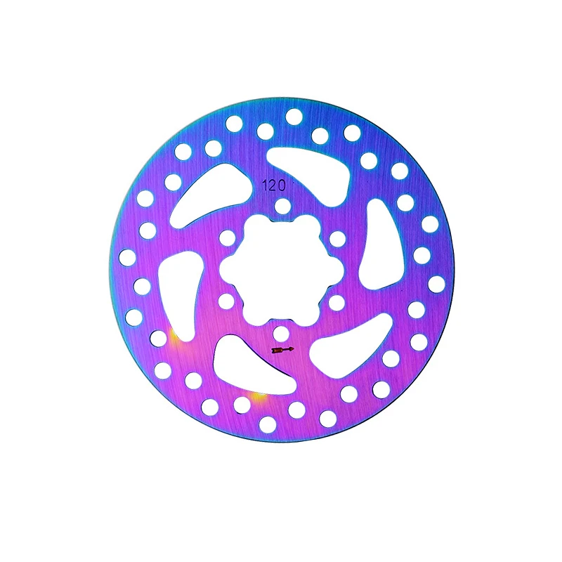 Vibrant Colorful Hollow Disc Brake Rotor for Bicycles and Scooters - Versatile Sizes Available