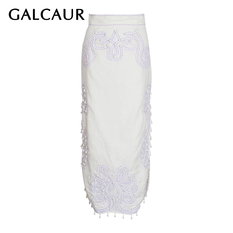 Galcaur Lente Kralen Patchwork Rok Voor Vrouwen Hoge Taille Side Split Kwastje Midi Rokken Vrouwelijke 2020 Mode Kleding Nieuwe Galcaur Lente Kralen Patchwork Rok Voor Vrouwen Hoge Taille Side Split Kwastje Midi Rokken Vrouwelijke 2020 Mode Kleding Nieuwe