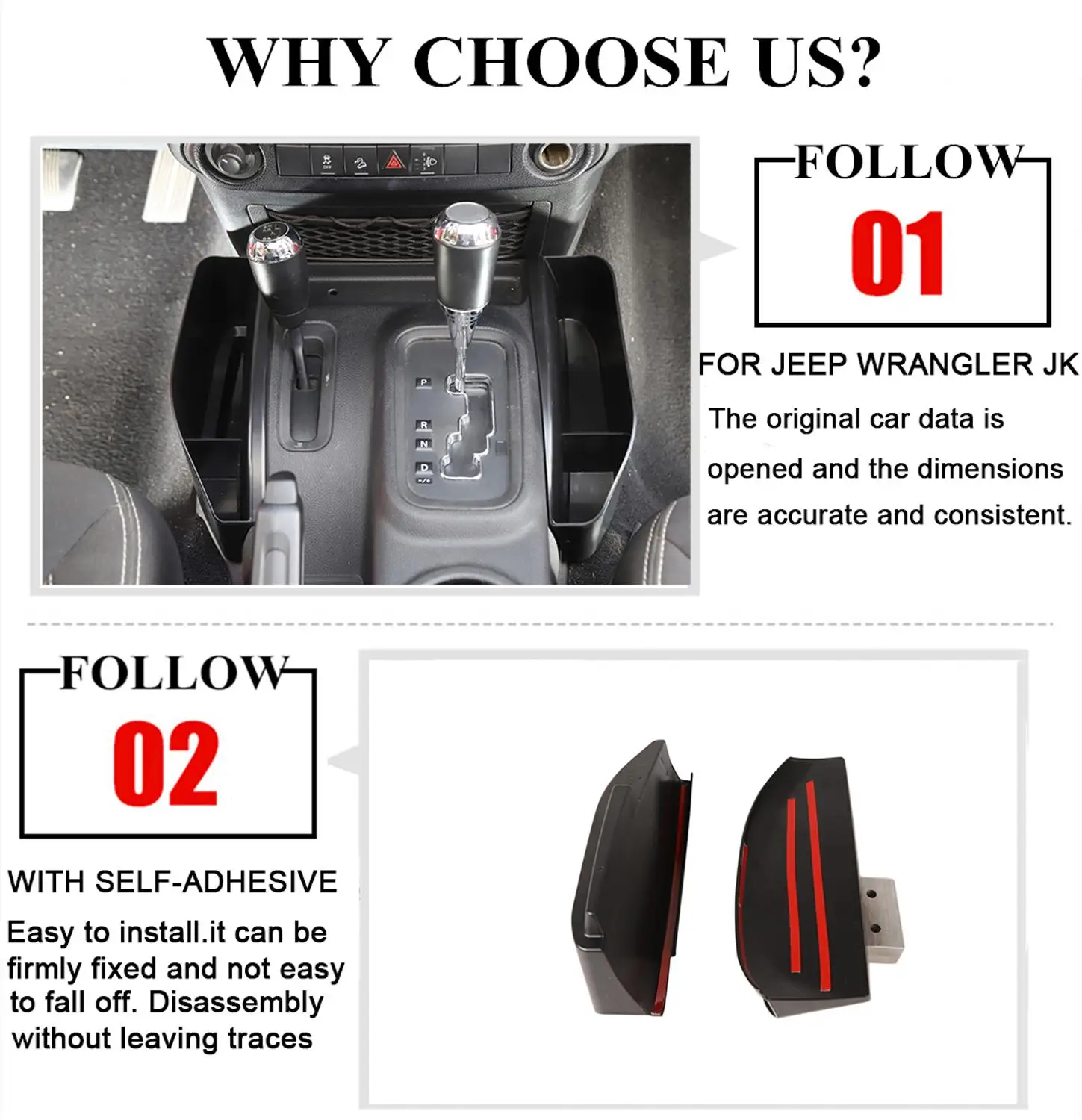 Для Jeep Wrangler JK JKU 2011- 2/4 дверь коробка для хранения передач Органайзер/боковой карман органайзер ABS черный автомобиль аксессуары для интерьера