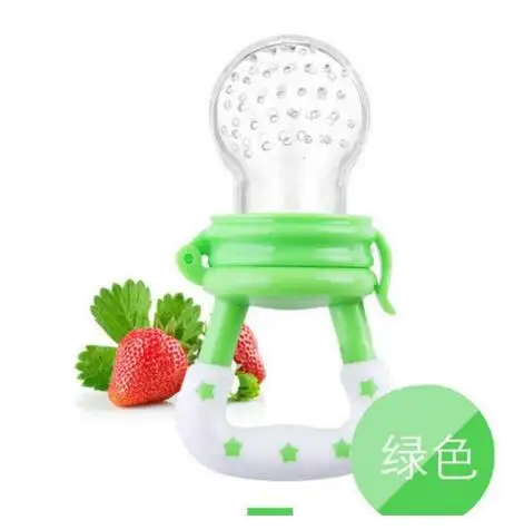 Food bite bag Baby Pacifiter fruit vegetable Feeder Baby Food Supplement Trainer Baby Pacifier Toddler Feeding Nipple Soother - Цвет: Green S