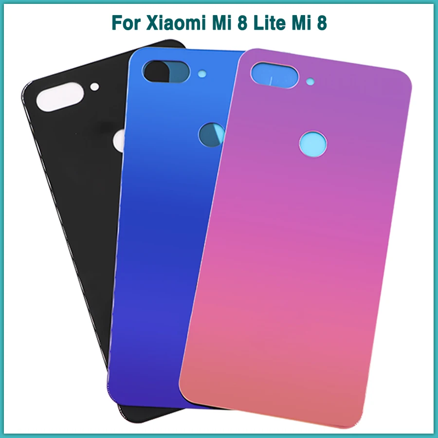 

New Mi8 Lite Rear Housing Case For Xiaomi Mi 8 Lite Mi 8 battery Back Cover Door Rear cover Panel With Sticker
