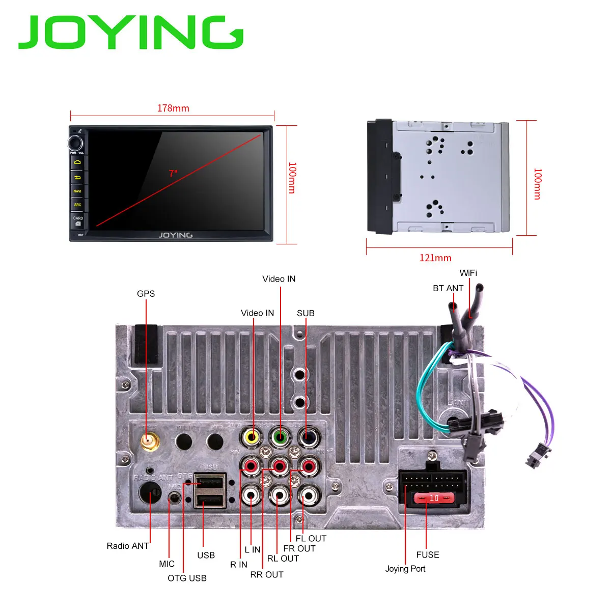 Cheap JOYING 7" Android 8.1 Car Radio Stereo Double 2 Din Universal Head Unit Multimedia NO DVD GPS Player Built In DSP Mirror Link 4