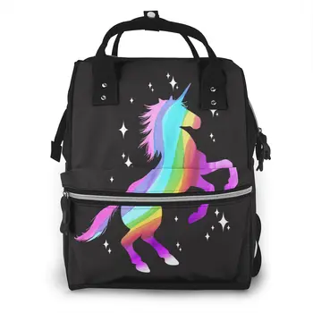 

Mummy Bag Rainbow Unicorn Nappy Backpack Large Capacity Stroller Bag Mom Baby Multi-function Waterproof Outdoor Diaper Bags