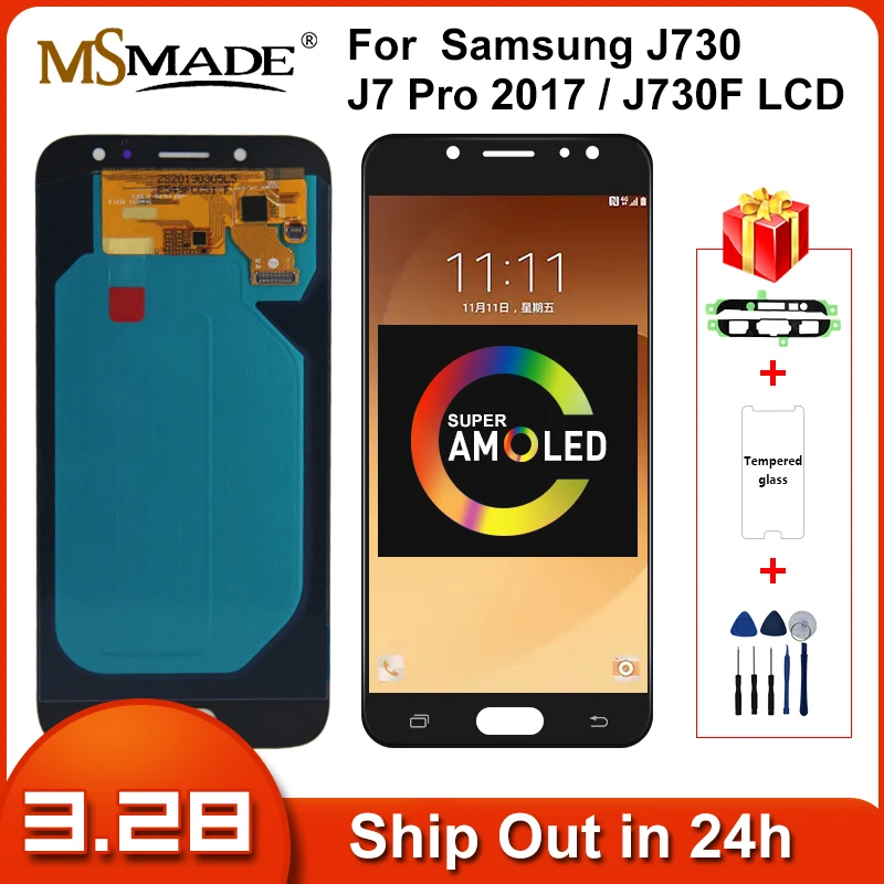 

Original 5.5'' SUPER AMOLED LCD For SAMSUNG Galaxy J7 Pro 2017 J730 J730F LCD Display Touch Screen Digitizer For J7 2017 Screen