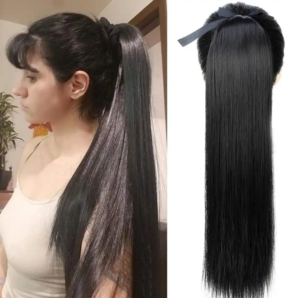 long straight hair ponytail