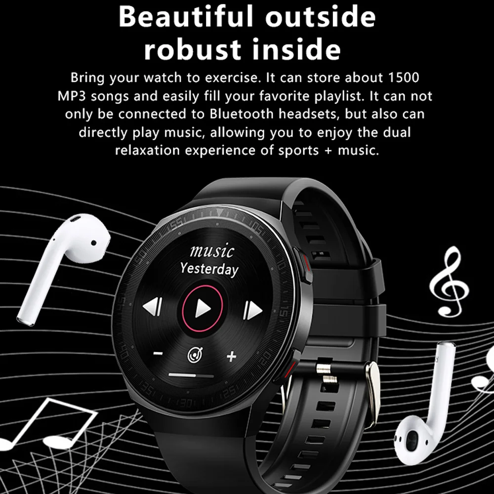 MT 3 8G Memory Music Smart Watch Men Bluetooth Call Full Touch Screen Waterproof Smartwatch Recording Function Sports Bracelet