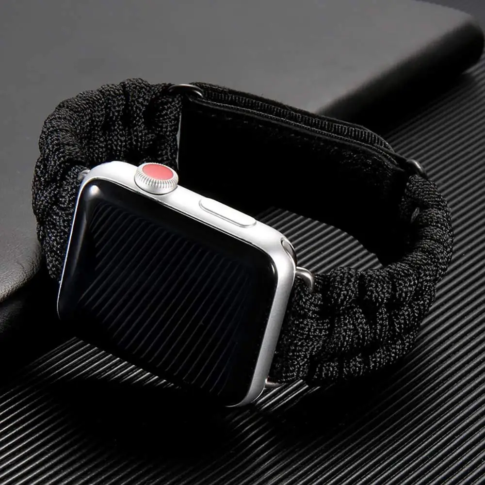 Ремешок для часов apple watch band 44 мм 38 42 наружная кожаная застежка веревочный браслет