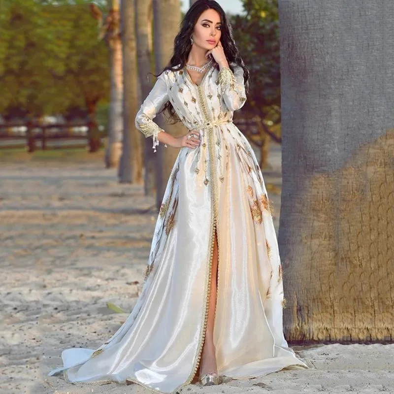 2022 Moroccan Caftan Evening Dresses Long Sleevees Lace Appliques Special  Occasion Dress Dubai Arabic Prom Party Gown - Evening Dresses - AliExpress