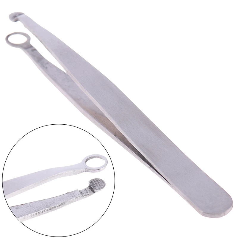 Round Tip Eyebrow Tweezer Cool Stainless Steel Black Hair Removal Tweezers Professional Perfectly Make Up Tools | Красота и здоровье