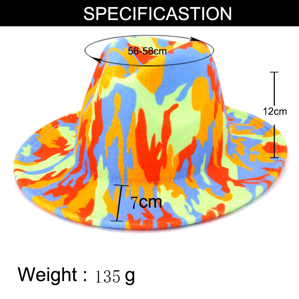 Hat fedora hat tie dyed Panama felt hat for women jazz hat church hat top cap british women fedoras hats for men шляпа женская tan fedora hat