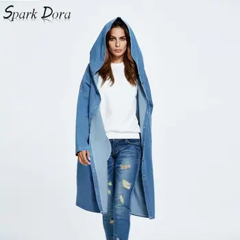 

SparkDora New Denim Jackets Women Hole Boyfriend Style Jean Jacket Denim Loose Spring Autumn Denim Jeans Coats Casacos Feminino