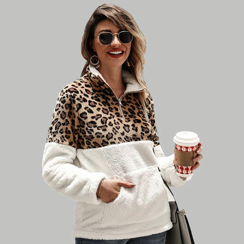 Леопард осень зима 5XL негабаритная Толстовка Лоскутная Толстовка Топы harajuku теплые женские толстовки пуловер Женская одежда BDR984